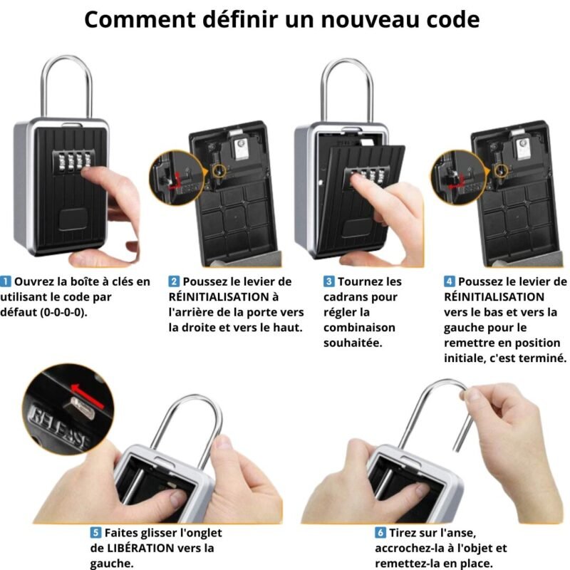 Boîte à clés à code pour extérieur
